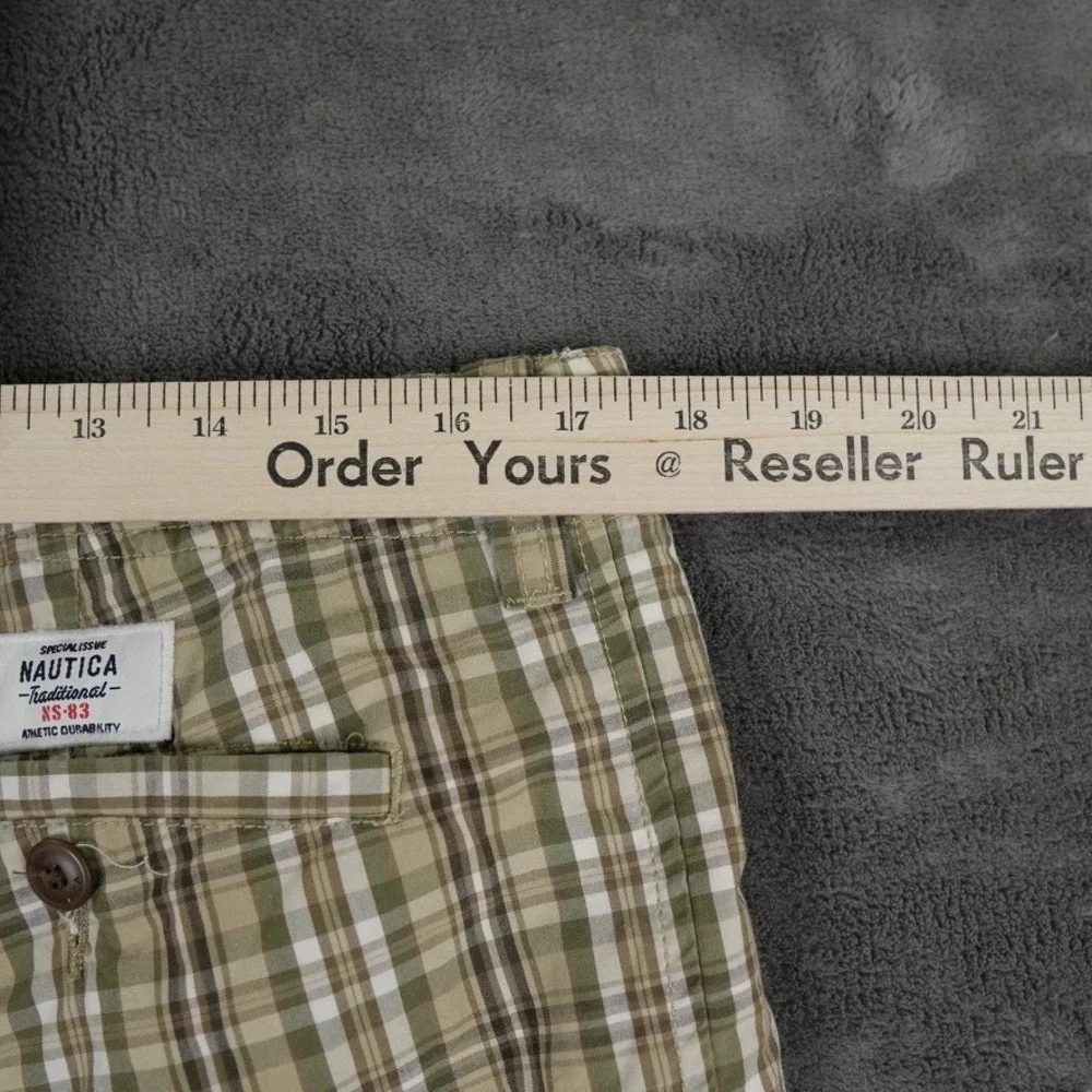 VTG Nautica Clipper Cargo Shorts Men 35 Plaid Relaxed Fit Cotton NS-83 Hong Kong